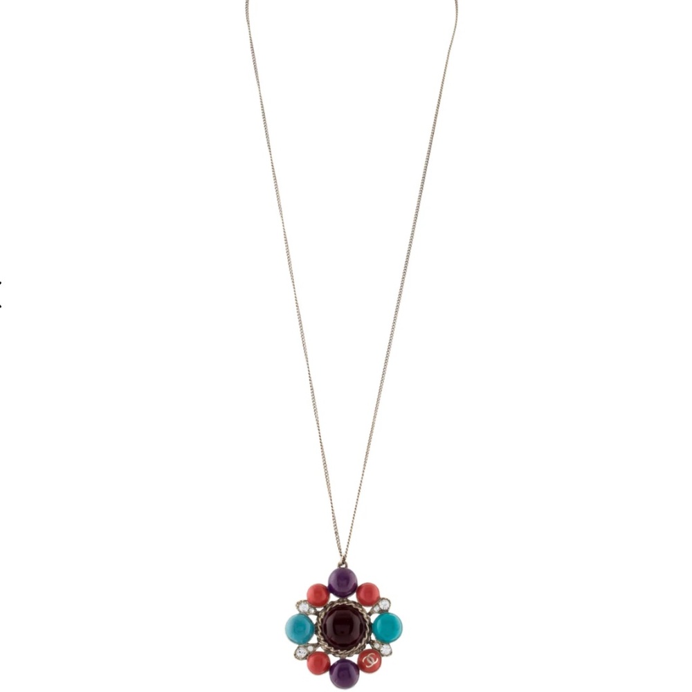 Chanel Enamel & Strass Pendant Necklace - Picture 8 of 10